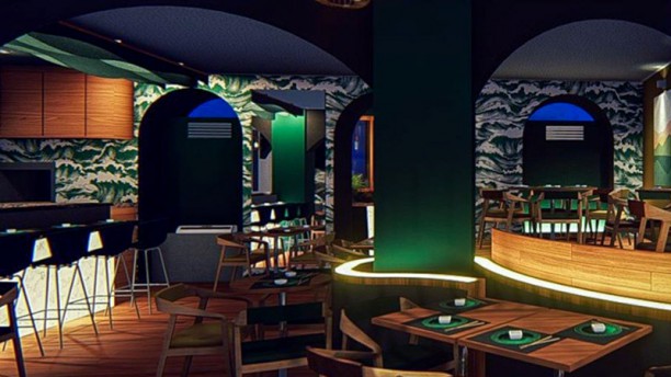 Mokuzai Lounge Vista do interior