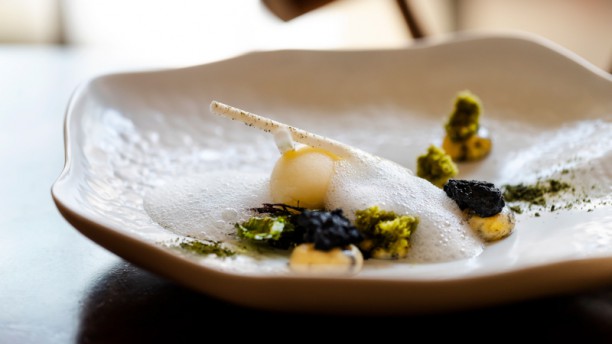 ALMA Henrique Sá Pessoa Mar e Citrinos, sorvete de yuzu, algas cristalizadas, curd de citrinos